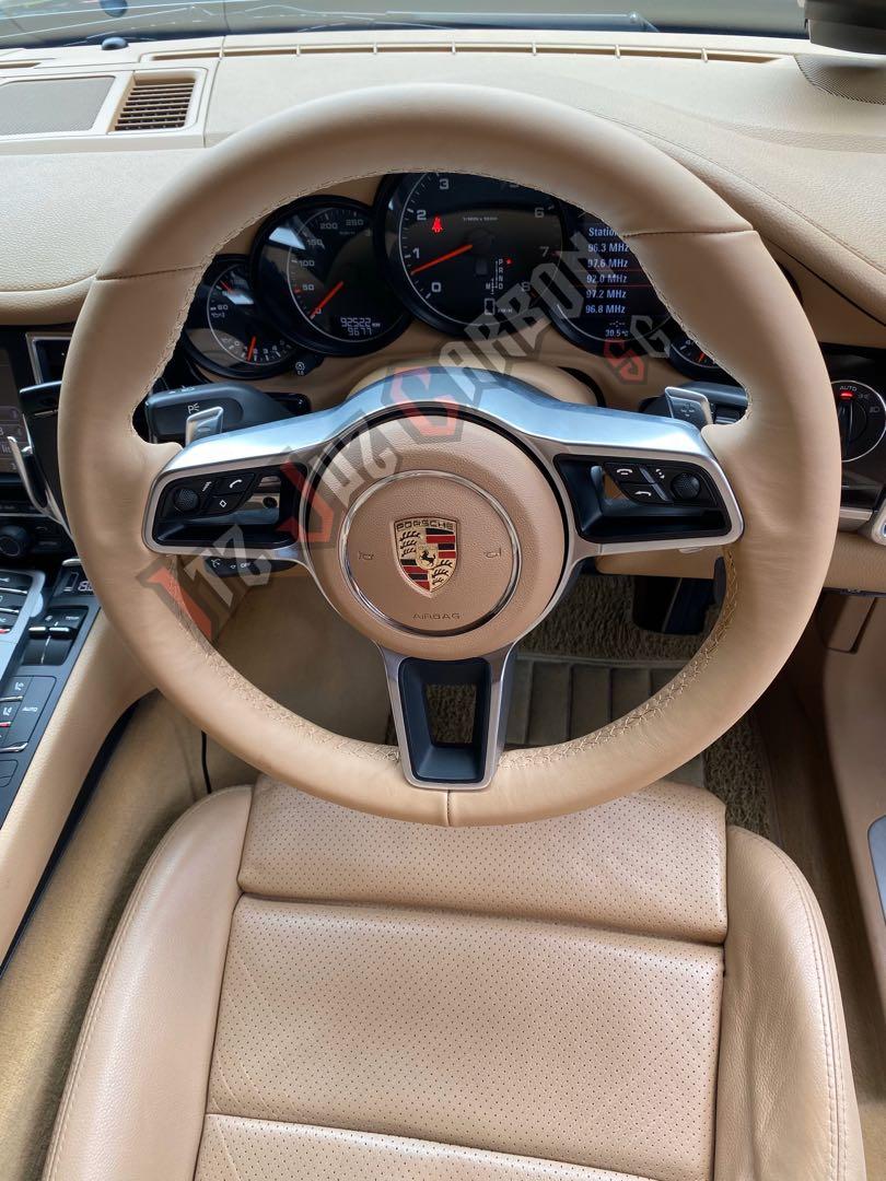 Porsche Panamera Facelift Beige Nappa leather steering wheel upgrade