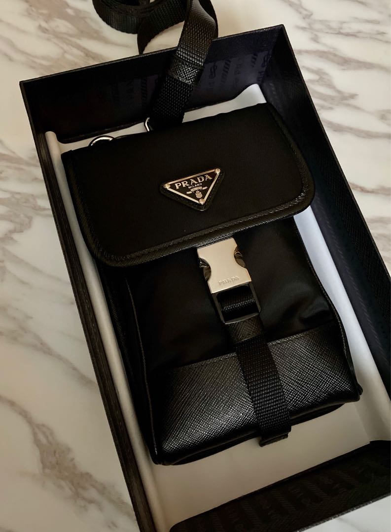 prada nylon and saffiano leather smartphone case