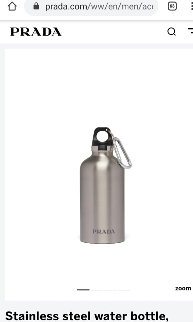 Prada, Accessories, Prada Silver Steel Water Bottle