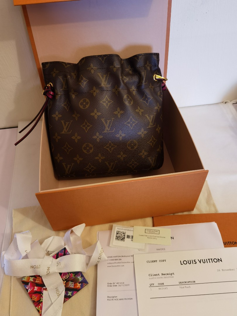 Preloved authentic Louis vuitton Lv monogram noe pouch, Luxury, Bags &  Wallets on Carousell