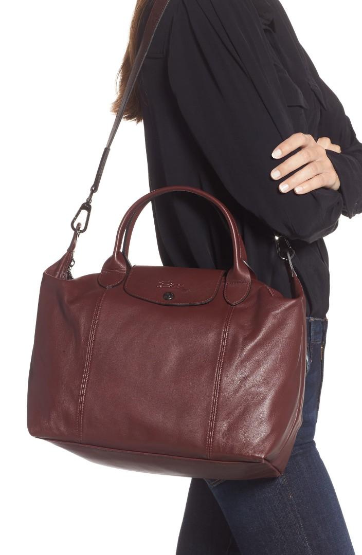 longchamp cuir red lacquer