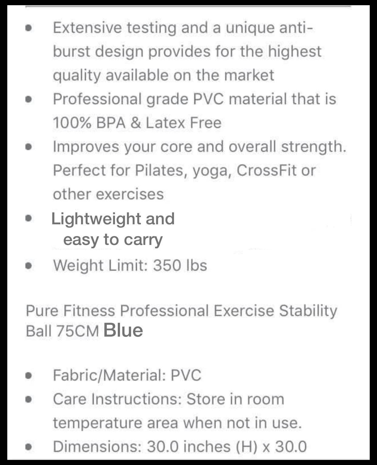 Pure fitness professional hotsell exercise stability ball