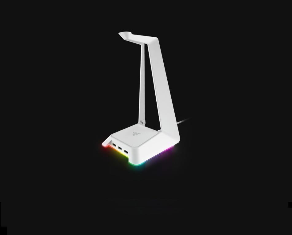 RAZER BASE STATION HEADSET HEADPHONE CHROMA STAND Mercury White