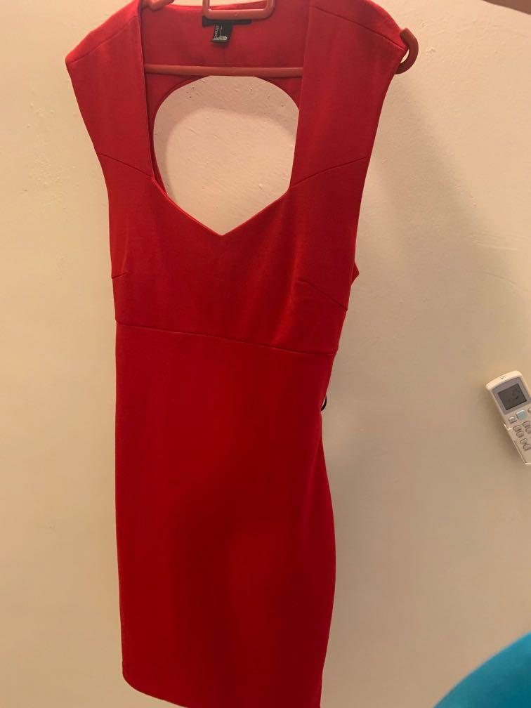 red casual dress forever 21