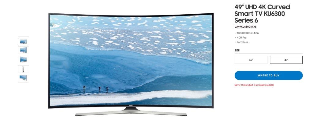 Samsung 49 Uhd 4k Curved Smart Tv Ku6300 Series 6 Tv Home Appliances Tv Entertainment Tv On Carousell