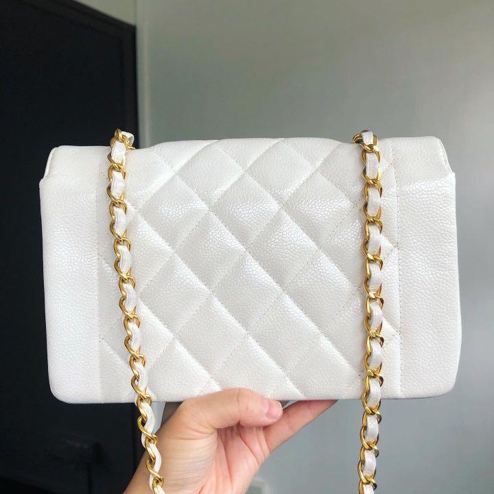 Chanel diana white sales