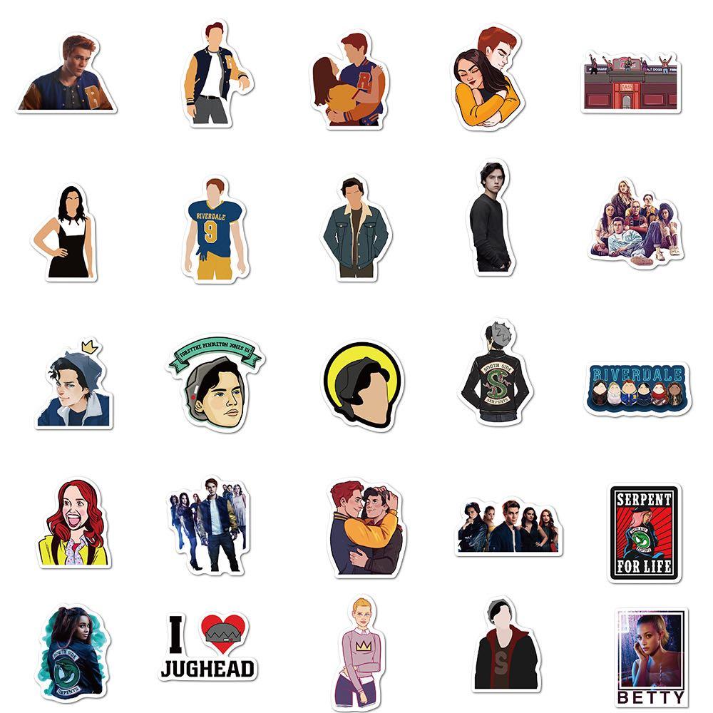 Stickers 50pc Riverdale Netflix Tv Series Archie Comics Jughead Southside Serpents R Bikers Veronica Betty Gang Characters Assorted Style Design Craft Art Prints On Carousell