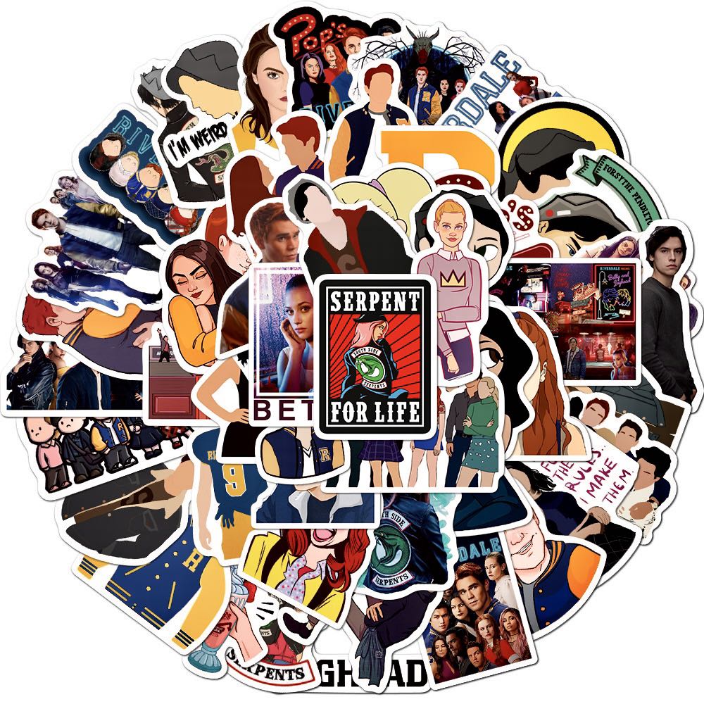 Stickers 50pc Riverdale Netflix Tv Series Archie Comics Jughead Southside Serpents R Bikers Veronica Betty Gang Characters Assorted Style Design Craft Art Prints On Carousell