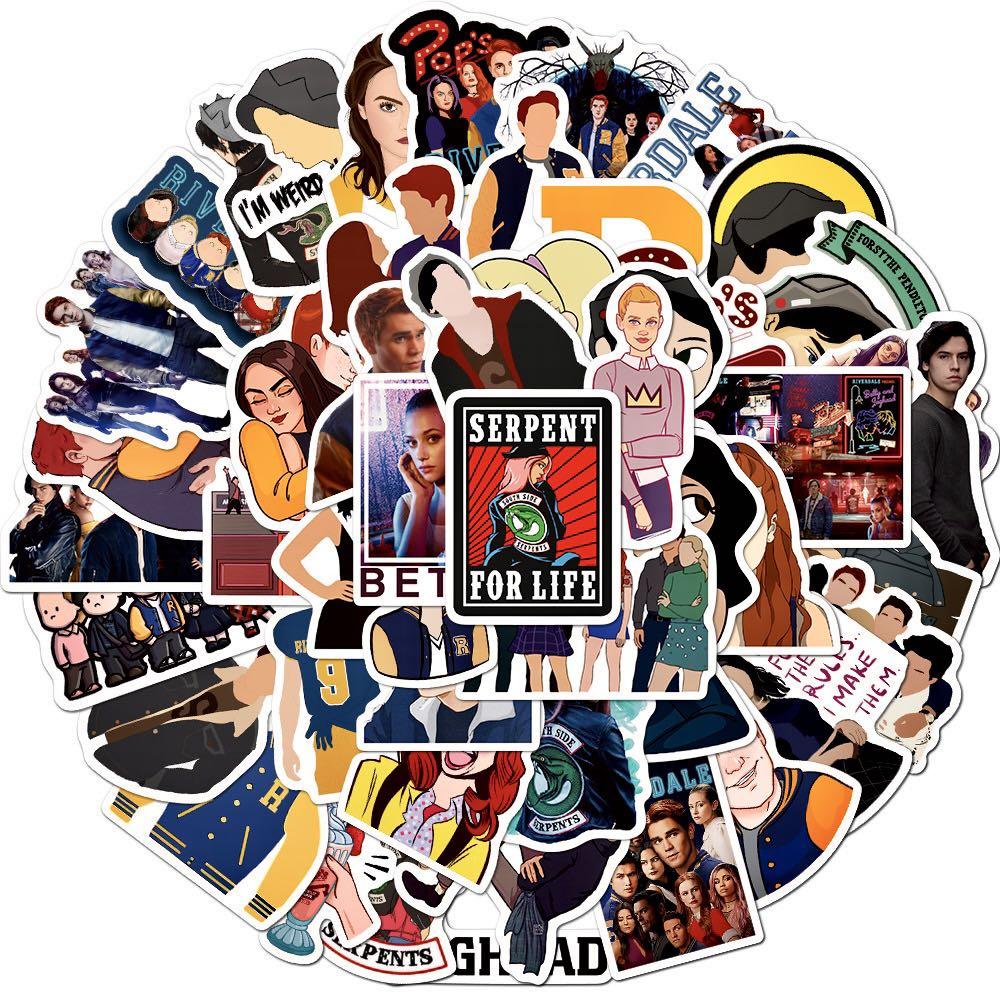 Stickers 50pc Riverdale Netflix Tv Series Archie Comics Jughead Southside Serpents R Bikers Veronica Betty Gang Characters Assorted Style Design Craft Art Prints On Carousell