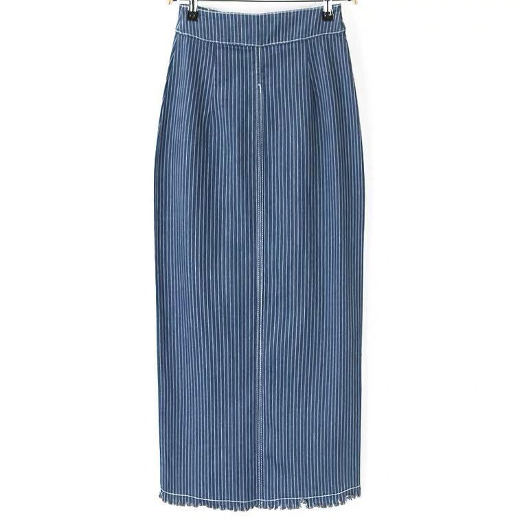 Striped denim skirt Clearance