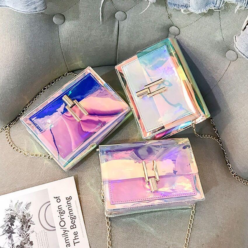 Shiny sling outlet bag