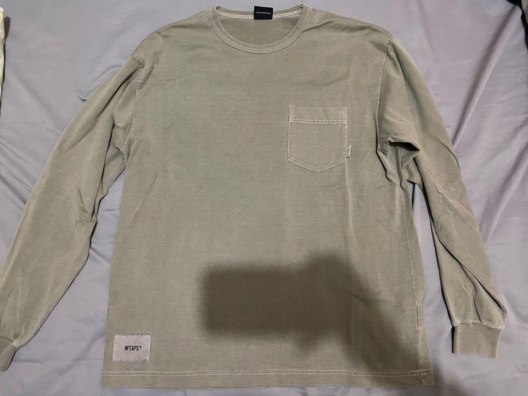 Wtaps 19AW blank LS 03 olive, 女裝, 上衣, T-shirt - Carousell