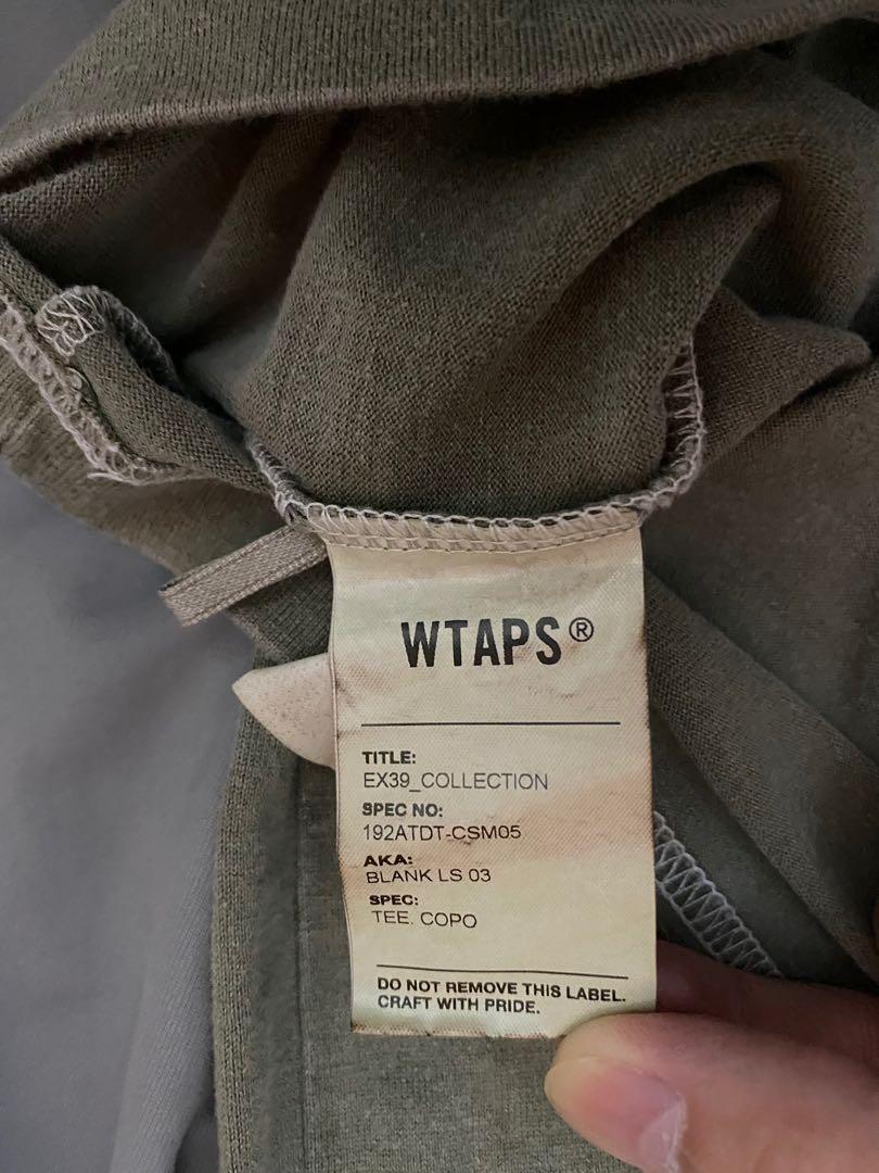 Wtaps 19AW blank LS 03 olive, 女裝, 上衣, T-shirt - Carousell