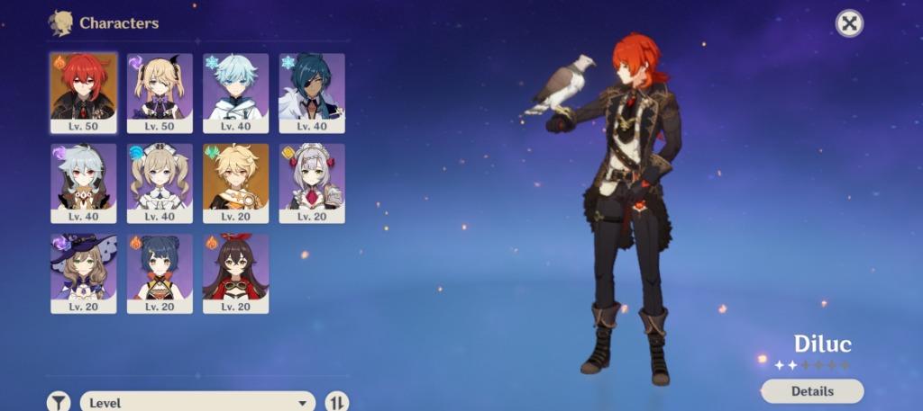 Wts Genshin Account Asia C1 Diluc C1 Fischl Razor C2 Barb Video Gaming Video Games On Carousell
