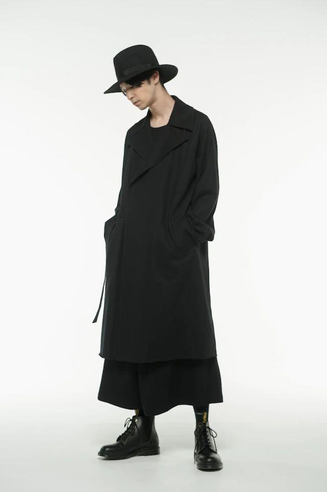 Yohji Yamamoto S'YTE Melton Wool Tielocken Coat [Blk/3], 男裝 ...