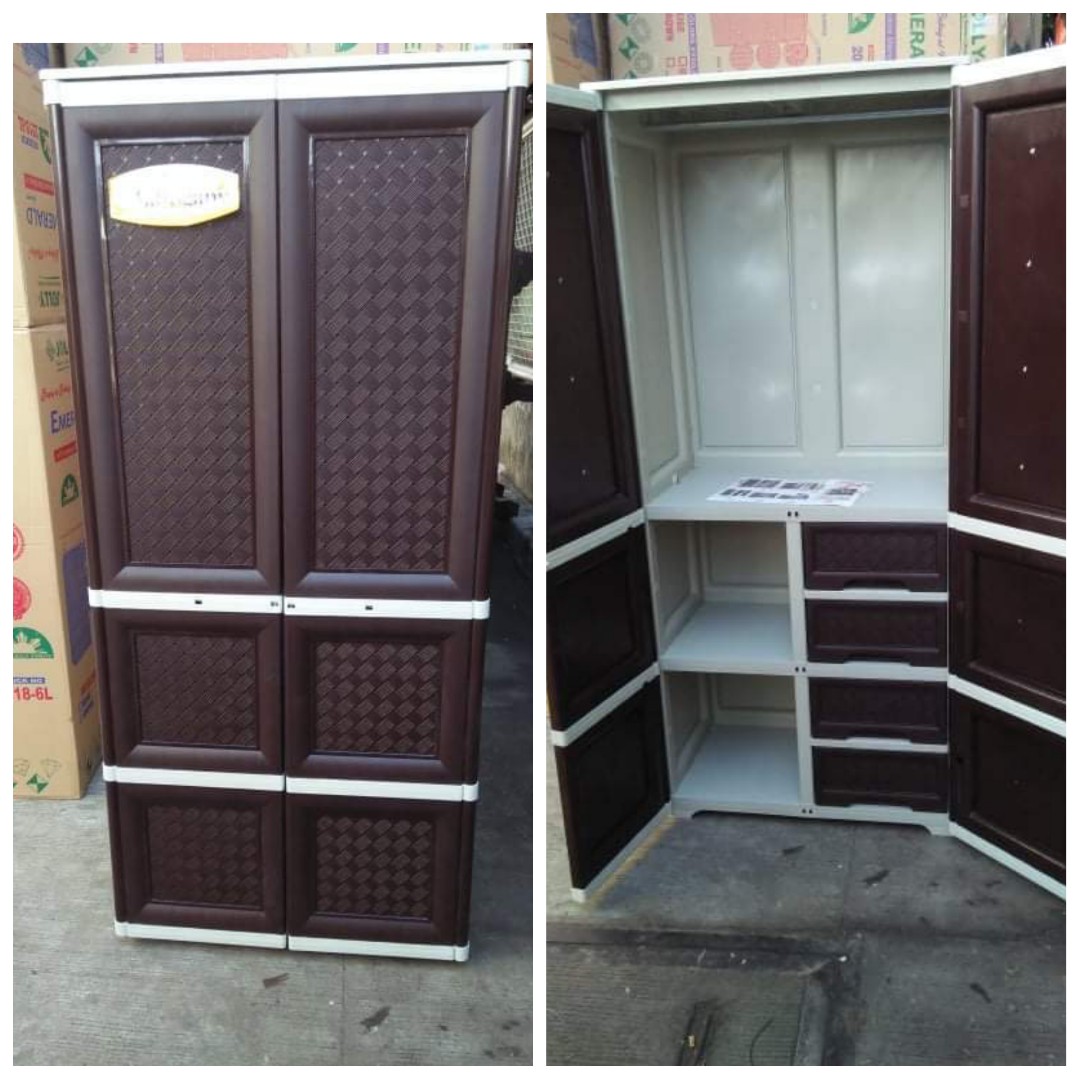 ZOOEY MAHOGANY RATTAN CABINET Wardrobe Cabinet Wardrobe Organizer