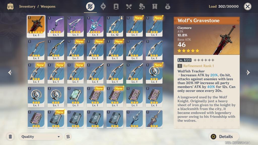 23 Genshin Impact Rare Read First Venti Ar7 Asia With 5 Star Weapon Wolf Gravestone For Chongyun Video Gaming Video Games On Carousell