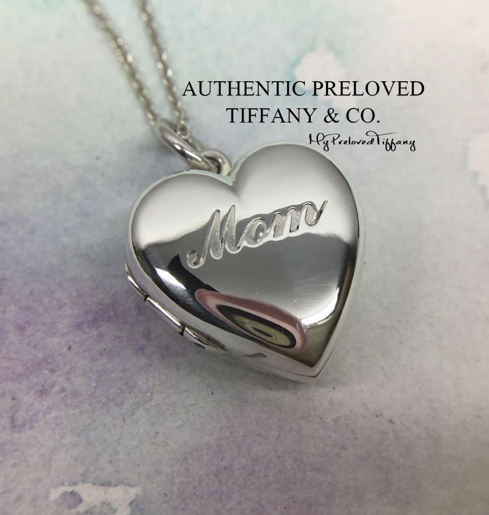 Authentic Excellent Tiffany Co Notes Mom Heart Openable Locket Silver necklace Women s Fashion Jewelry Organisers Necklaces on Carousell