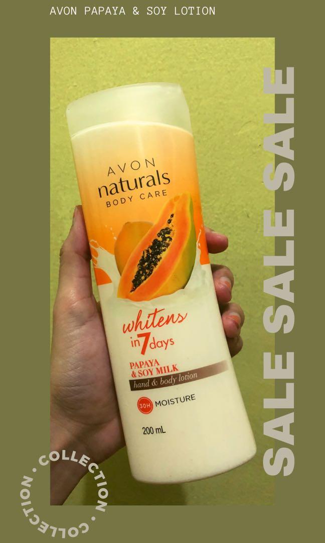 avon naturals papaya soy lotion