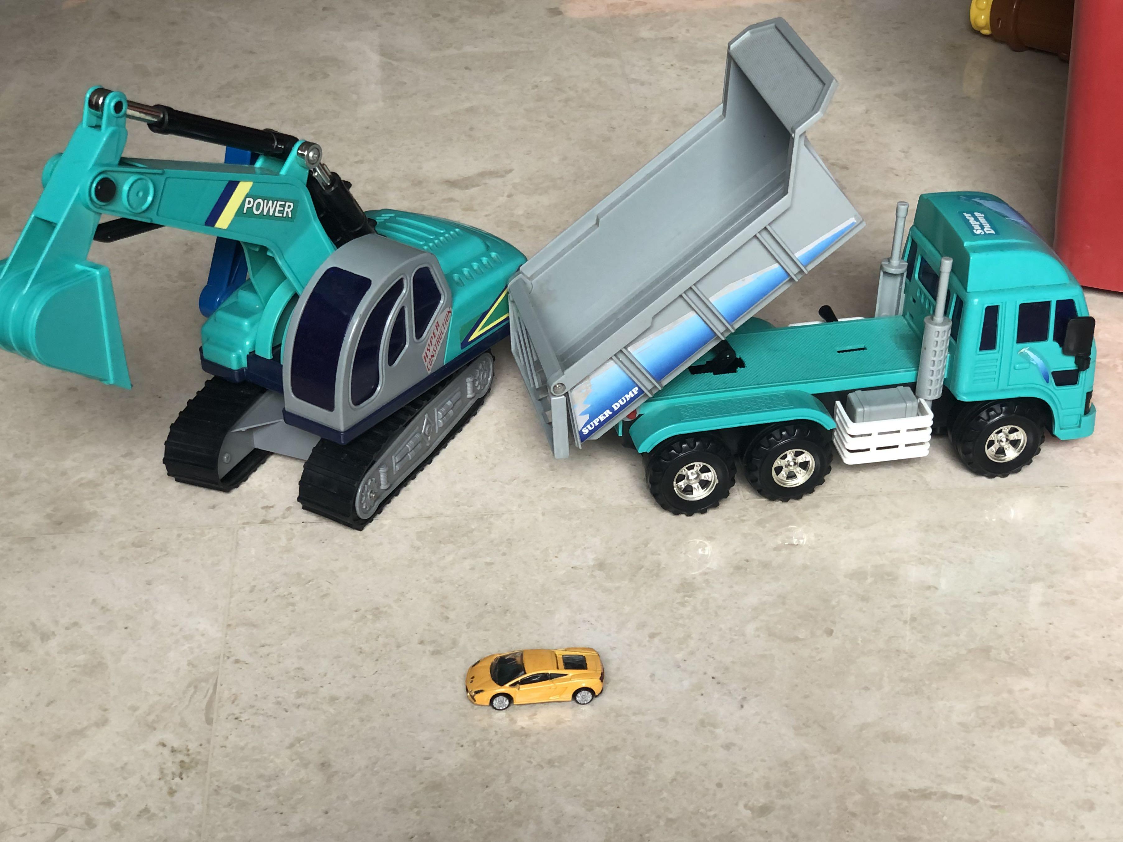 Blue excavator toy sales