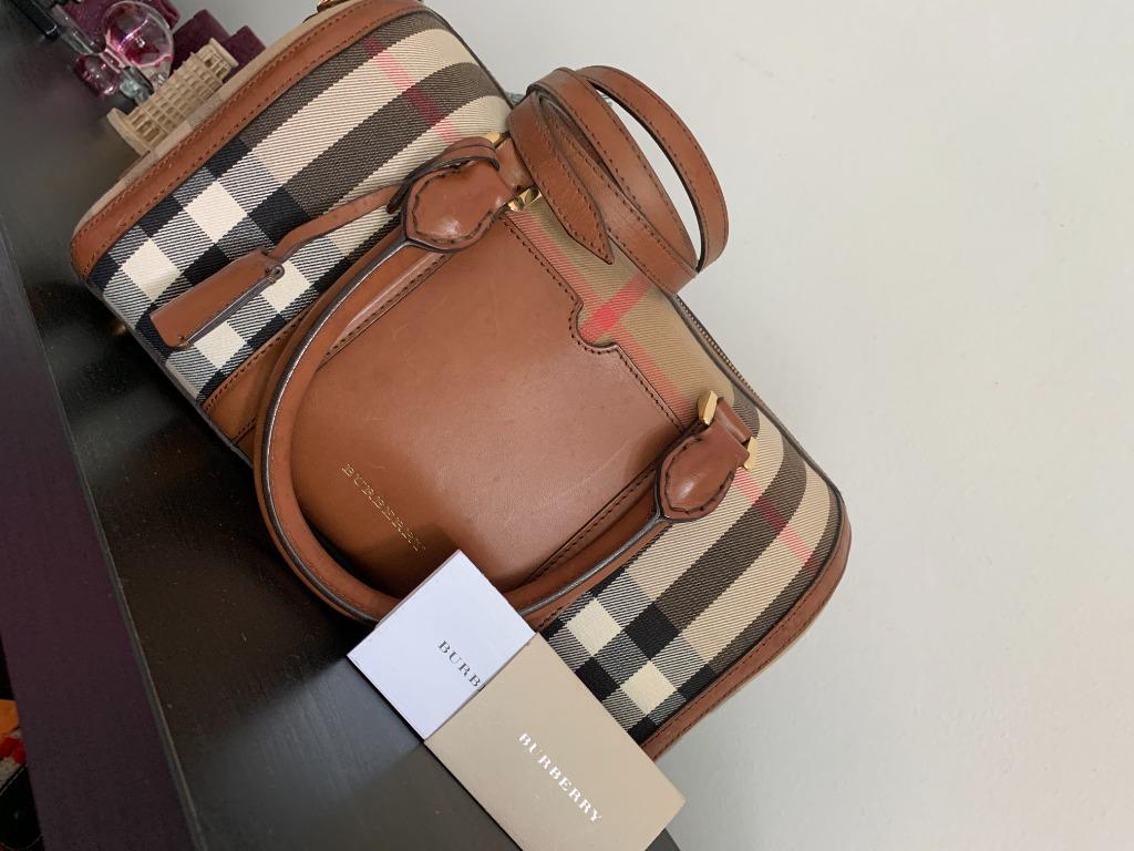 Burberry Handbag Sartorial House Check Bowling Bag designer bag