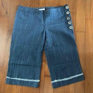 Chambray Knee Length Shorts 