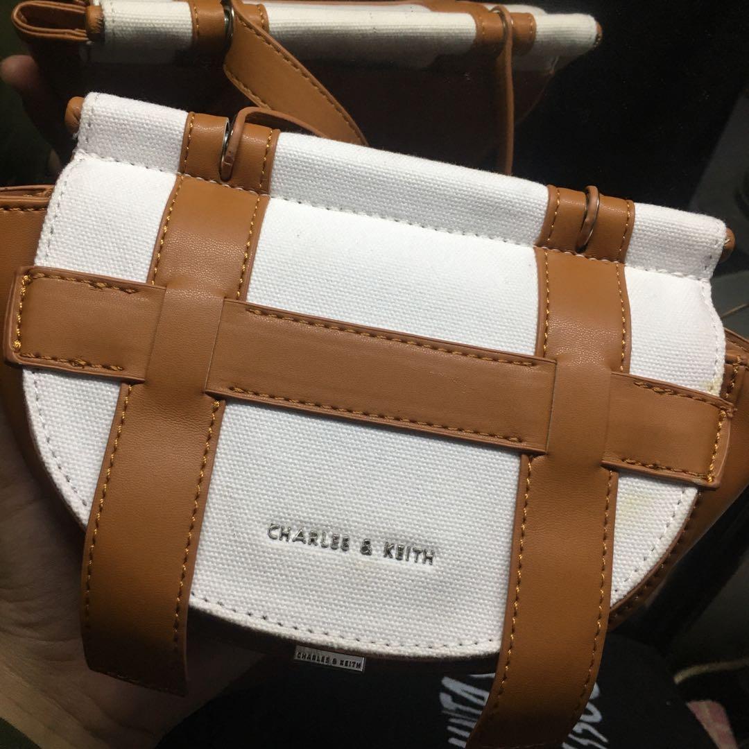 C&K Small Caged Canvas Crossbody Bag, Barang Mewah, Tas & Dompet di