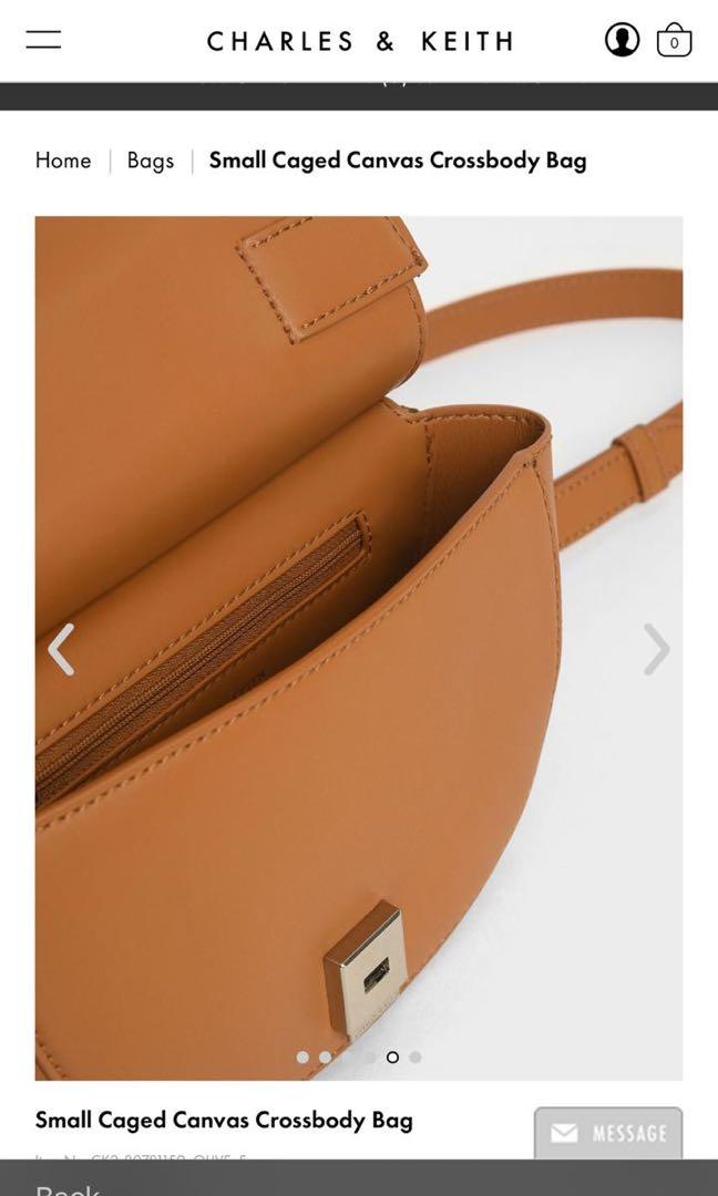 C&K Small Caged Canvas Crossbody Bag, Barang Mewah, Tas & Dompet di