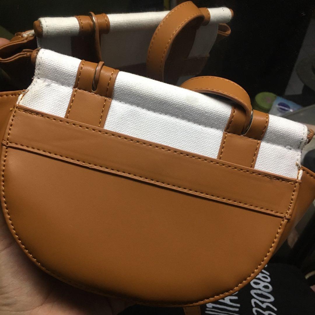 C&K Small Caged Canvas Crossbody Bag, Barang Mewah, Tas & Dompet di