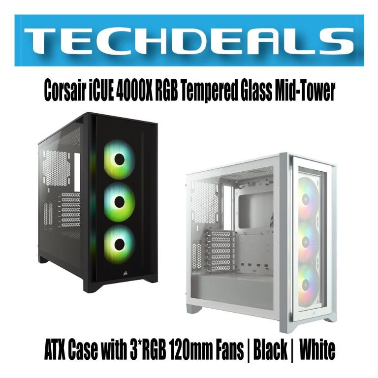 CORSAIR iCUE 4000X RGB Tempered Glass Mid Tower Case Black