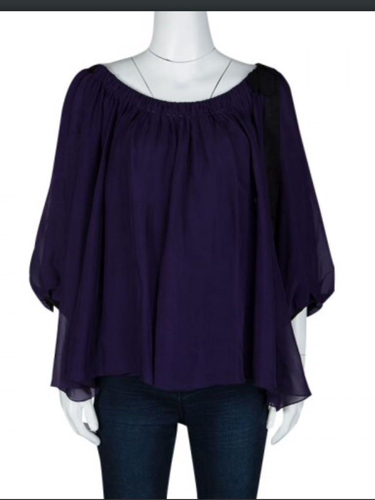 purple chiffon top