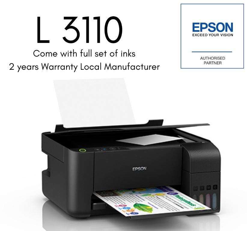 Free 2 X Black Ink Bottles Worth 19 80 Epson Ecotank L3110 All In One Ink Tank Printer Electronics Computers Others On Carousell