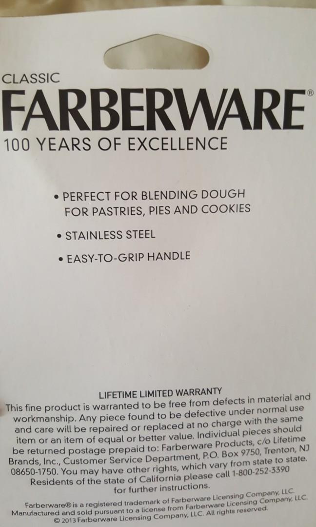 Farberware pastry blender (Category: Bakeware) located in Manila. Submitted by jen.jen11 (Listing ID 1041207243, Image 2). Description: brand new stainless steel pastry blender with easy grip handle.