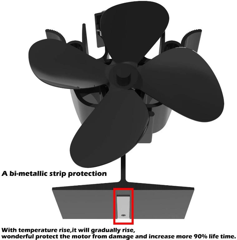 Fireplace Fans Heat Powered Stove Fan For Log Wood Burner Wood Stove Fan 4 Blade Eco Friendly For Efficient Heat Distribution Black Energy Class A Electronics Others On Carousell