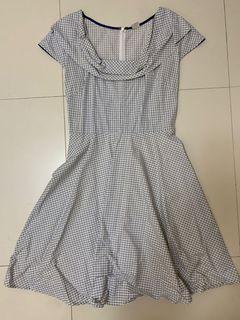 Gg5 blue stripped white dress Sz XS