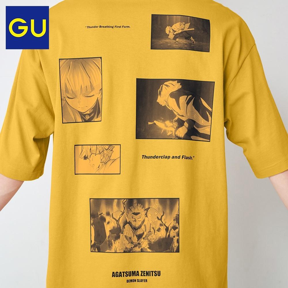 Gu X Demon Slayer Zenitsu White Yellow Men S Fashion Clothes Tops On Carousell