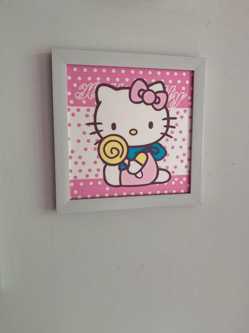 Give away for free Hello Kitty wall painting, Hobbies & Toys, Stationery &  Craft, Art & Prints on Carousell