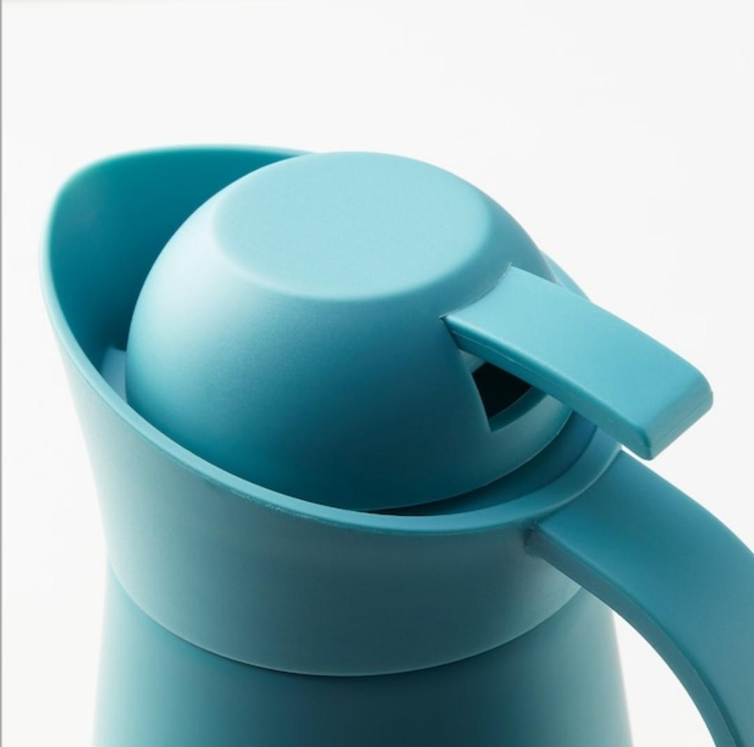 Ikea LJUV Vacuum Flask / Thermos, 1L (Category: Water Bottles & Tumblers) located in Pasig City. Submitted by click_nshop (Listing ID 1041290319, Image 3). Description: capacity: 1L height: 27cm Made of: Body:Stainless steel, Powder coating Upper part/ Handle/ Lid:Polypropylene plastic Gasket:Silicone rubber Keeps the contents warm/cold for a long time since you dont need to remove the lid entirely when you pour. Not to be used on a hob or a hot