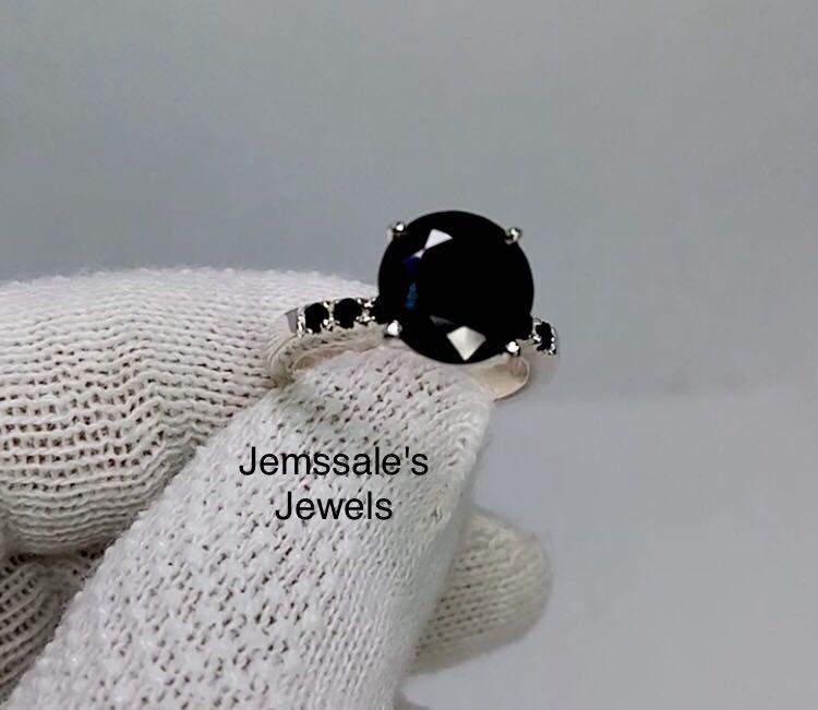 jem: 3.5-Carat Black Sapphire ala Black Diamond Solitaire Ring in Pure ...