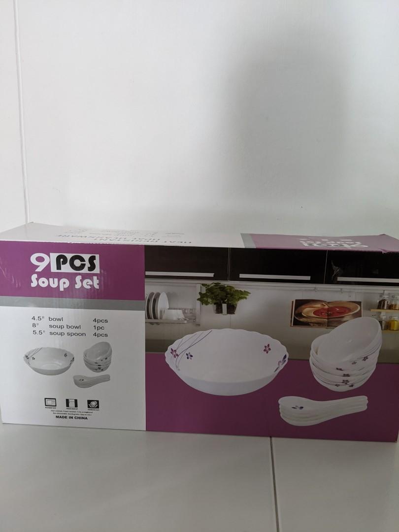 kitchenware bundle set! (Category: Other Kitchenware & Tableware) located in Singapore. Submitted by useriscool (Listing ID 1041242461, Image 3). Description: kitchenware bundle set that comes with : 1. Corelle 1.85l rectangle serveware (SOLD) 2. 9 piece opal glassware soup set 3. Eu Yan Sang Thermal Magic Cooker (retail price $119.90) you can get the kitchenware individually at : 1. corelle serveware = $10 (SOLD) 2. 9 piece set = $20 3. thermal 