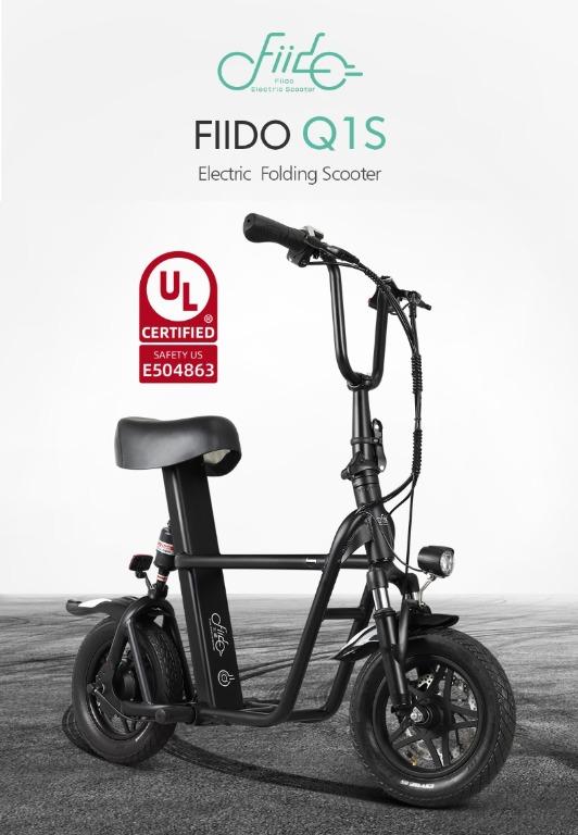 Fiido Q1S Electric Scooter LTA Inspected, UL2272 certified, Sports