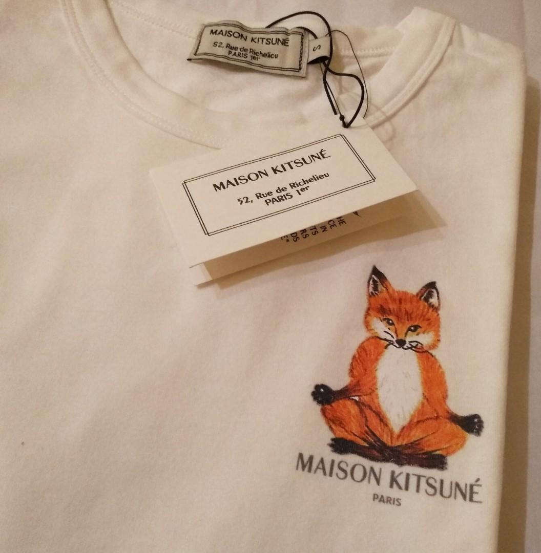 MAISON KITSUNE LOTUS FOX TEE AUTHENTIC 100% BNWT, Fesyen Pria