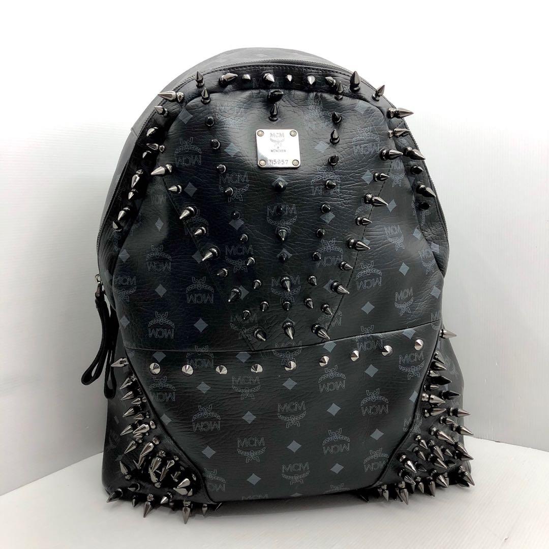 MCM Black Studded Backpack 207009635 Luxury Bags Wallets on Carousell