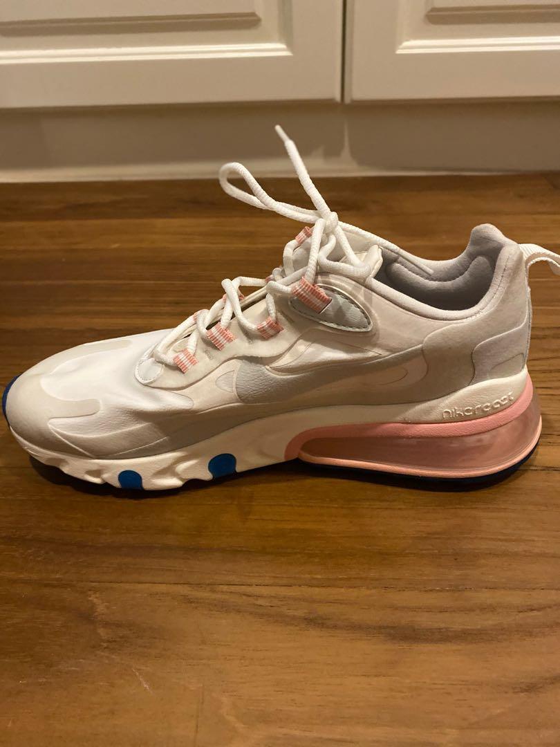 Nike Air Max 270 React pink and grey trainers