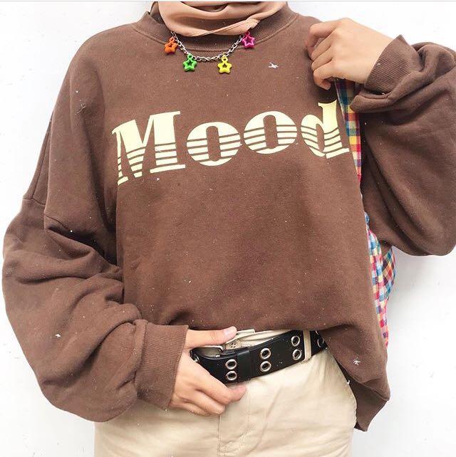 Oversize Sweater Thrift, Fesyen Wanita 