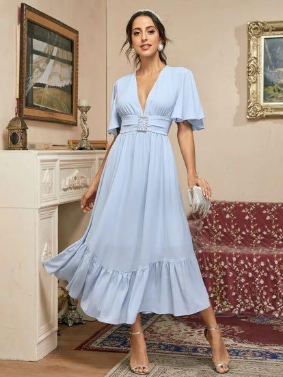 Pastel blue shop midi dress