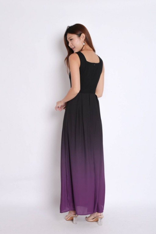 *TPZ* Premium Purple Ombre Maxi Dress, Women's Fashion, Muslimah Fashion, Dresses on Carousell