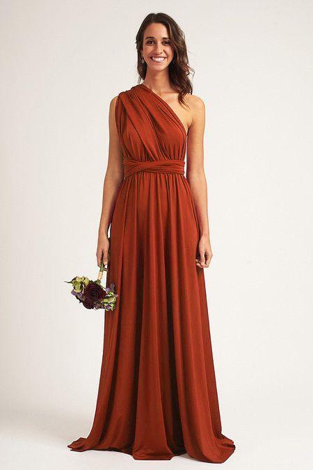 Rust red hot sale dress