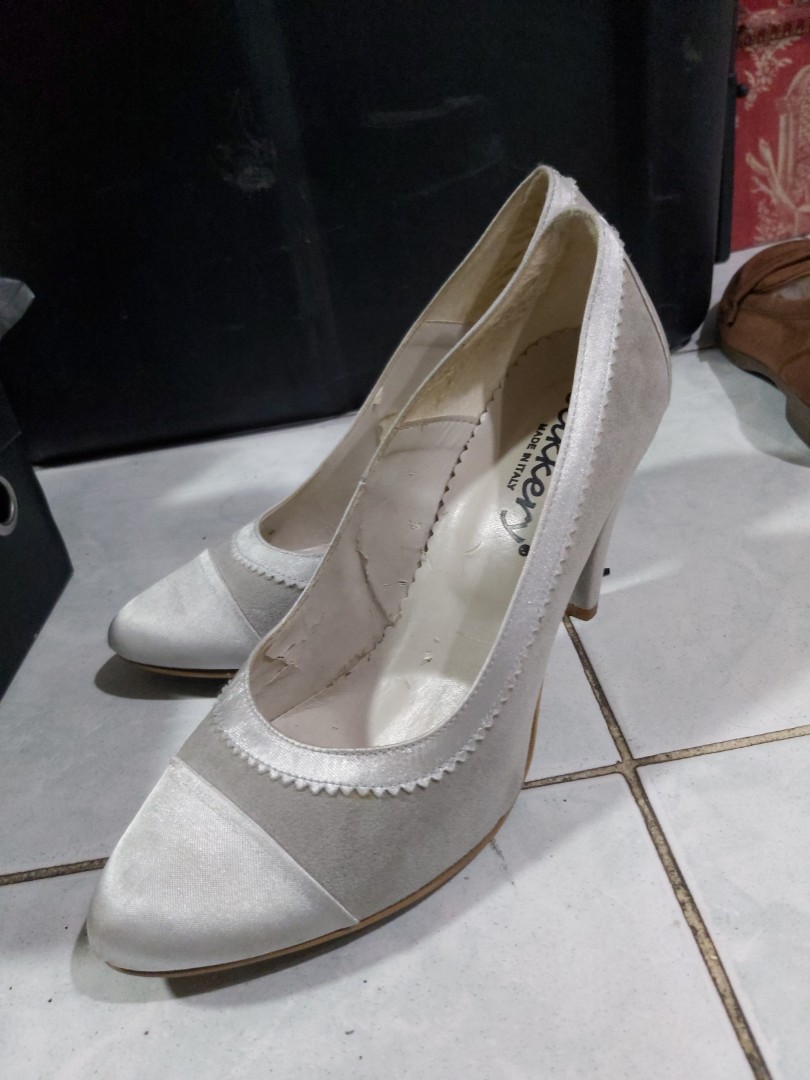 grey and silver heels