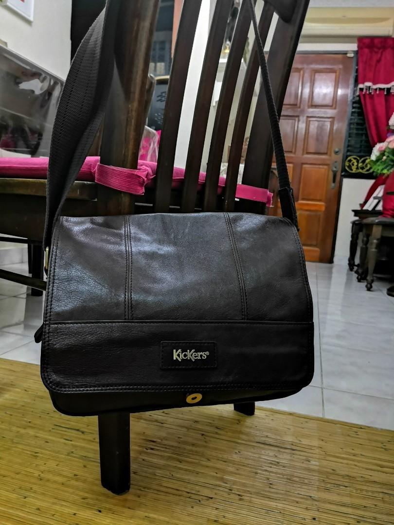Sling beg Kickers authentic full genuine leather 100 original Beg